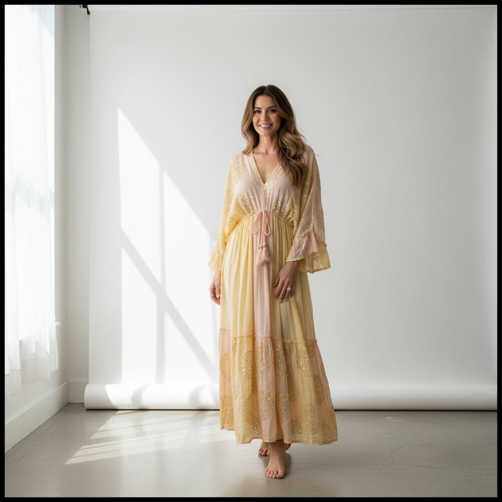 Ranees 4157 DRESS 2025 RANEE'S COLLECTION NWT One Size- Holes at back tier seams